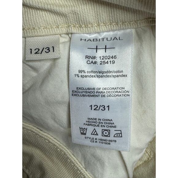 NWT Habitual Women's Cable Ankle Straight Leg Cream Denim Jeans -12/31 (33x29.5) - Picture 6 of 6